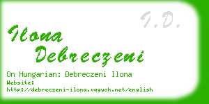 ilona debreczeni business card